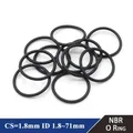 10/50 pz NBR O Ring guarnizione spessore CS 1.8mm ID 1.8 ~ 71mm gomma nitrilica rotonda O tipo