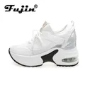 Fujin 2024 scarpe da donna bianche di alta qualità air mesh platform wedge sneakers chunky sneakers