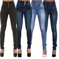 Jeans neri da donna Push Up Pencil Denim Pants donna Vintage a vita alta Casual Stretch Skinny Mom