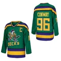 Maglia da Hockey su ghiaccio Mighty Ducks 99 BANKS 96 CONWAY 66 BOMBAY cucito ricamo abbigliamento