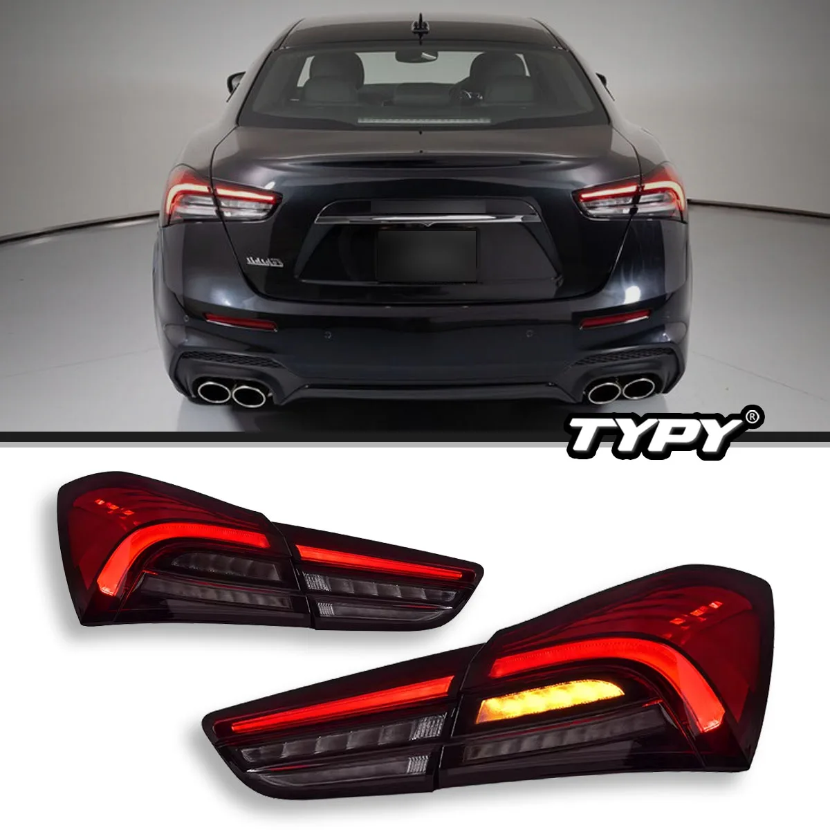 Fanali posteriori a LED per Maserati Ghibli 2014-2022 aggiornamento luci posteriori posteriori gruppo luci di marcia diurna DRL indicatori di direzione accessori per auto