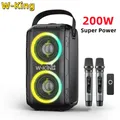 W-King 200W potenza altoparlante bluetooth colonna portatile esterno RGB 360 stereo surround subwoofer wireless radio FM TWS caixa de som