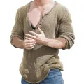 Maglione da uomo a maniche lunghe con scollo a v Casual Pullover elastico maglieria maglione con