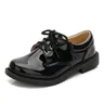 Scarpe in pelle per bambini e ragazzi calzature singole in pelle verniciata nera calzature per
