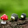 3 pz/set New Mossfairy Miniature Ornament Hedgehog Mushroom Set Decor Fairy Garden hot mini Hedgehog