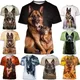 T-shirt per cani stampata in 3D moda Unisex simpatico cane pastore tedesco manica corta