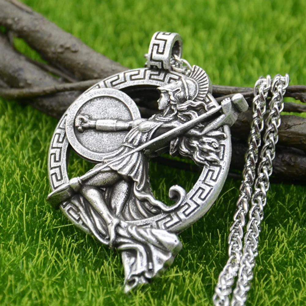 Nostalgia Dea greca Mitologia romana Dea guerriera Minerva Atena Ciondolo Collana gotica per accessori gioielli da donna