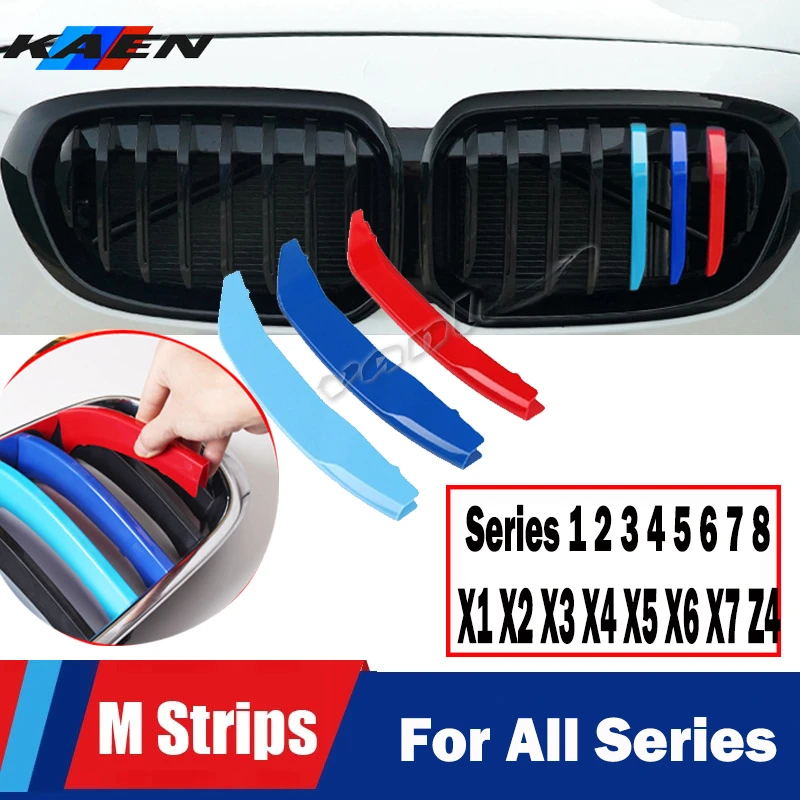 M Power griglia anteriore strisce di rivestimento per BMW X1 X2 X3 X4 X5 X6 X7 F48 F49 E84 F39 F25 F26 G01 G02 F15 E70 G05 F16 E71 E72 G07 Z4 E89