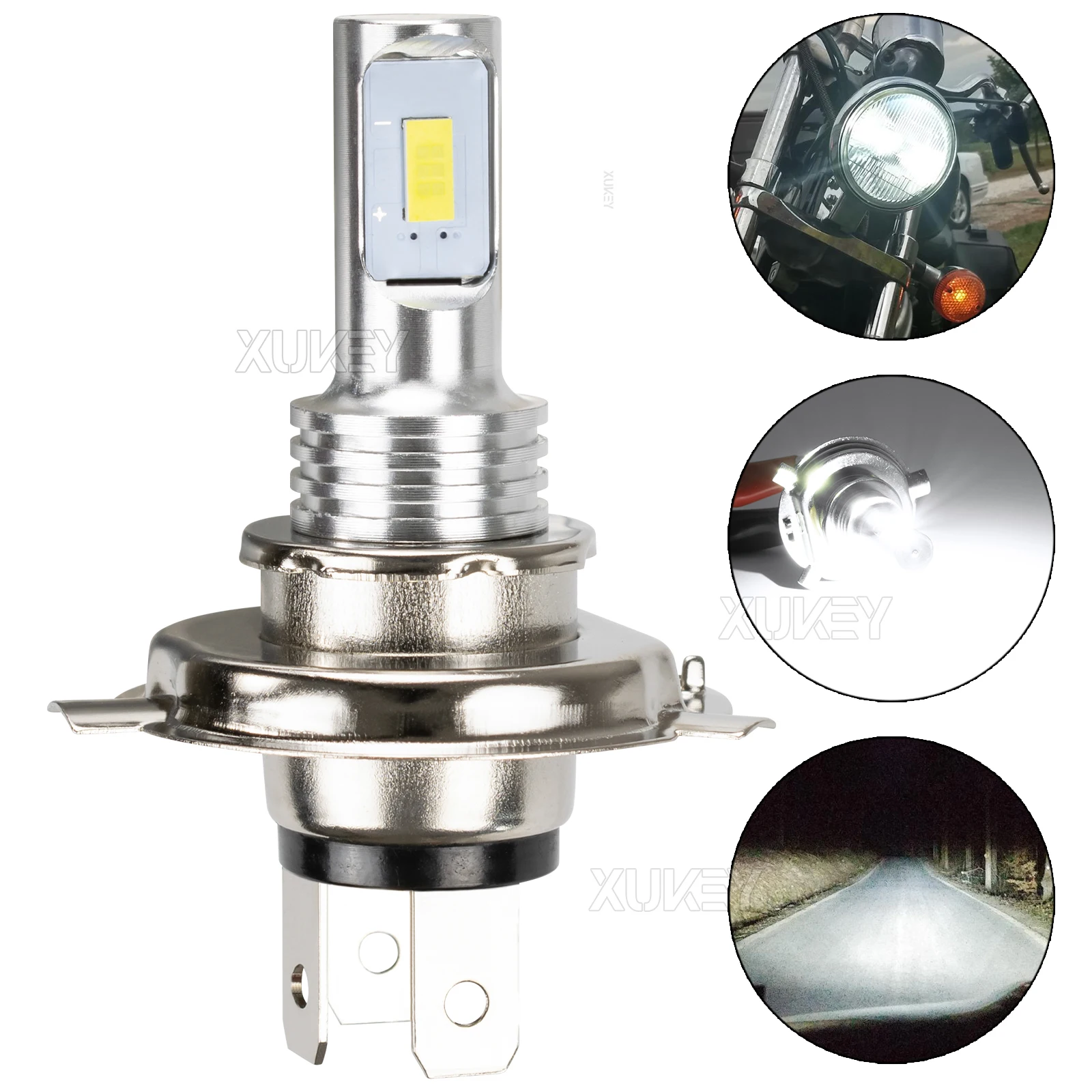 H4 LED Lampadina per fari moto Fascio Hi/Lo 9003 Lampadina HS1 Bianco 6000k SMD Chip LED Auto ATV Faro per moto H4 Faro 12V