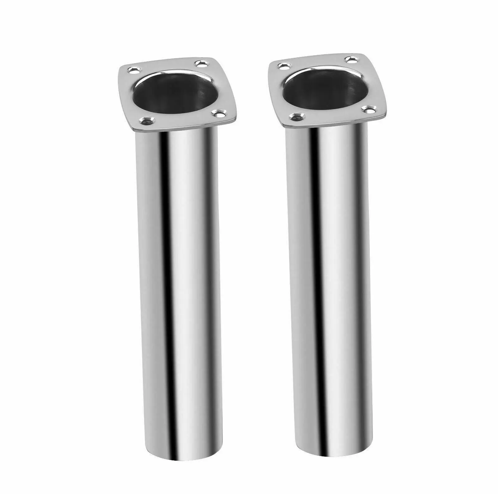 Accessorio per barca 2 pezzi Portacanna da pesca per barca con montaggio a incasso Accessorio per tubo per attrezzatura da pesca in acciaio inossidabile 316 15 ° 90 °