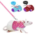 Criceto piccolo Pet Harness coniglio Bowtie Striped Star Harness Vest guinzaglio corda di trazione Baby furetti ratti criceto pettorina