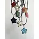 Collana con ciondolo stella opale di quarzo rosa di cristallo esagonale di pietra naturale di