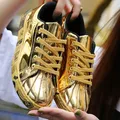 HotSale oro argento Sneakers uomo Hip Hop Casual scarpe Unisex Tennis scarpe da corsa di lusso