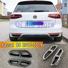 Per VW Passat B8 Variant 2015 2019 Rline Modifica di scarico posteriore Quattro fori Cromato Diffusore di scarico Telaio Nero opaco Body Kit