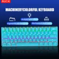 MUCAI MK61 USB Gaming Esports Tastiera meccanica Interruttore rosso 61 tasti Cavo staccabile cablato Retroilluminazione RGB Hot Swap