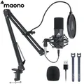 MAONO USB microfono Kit professionale Podcast condensatore Mic 192KHZ/24BIT per PC Karaoke Youtube