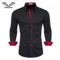 VISADA 304l 2019 camicie da uomo Slim Fit camicie Casual da uomo manica lunga camicie solide camicie