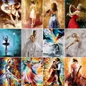 RUOPOTY 60x75cm pittura a olio fai da te By Numbers Dancing girl Paint By Numbers Figure Wall Art