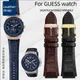 22mm Blue Genuine Leather Watch Strap For GUESS W0040G3 W0247G3 W0040G7 Series Cowhide Watchband