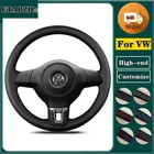 Coprivolante per auto in pelle microfibra intrecciata per Volkswagen VW Golf 6 Mk6 Polo MK5