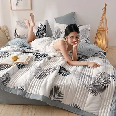 Spring summer washed thin quilt napblanket Throw comfortable washable quilt king queen size double bed couple adult quilt