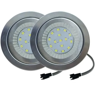2-piece 12V DC Built-in Cooker Range Hood Light Bulb 1.5W LED 20W Halogen Bulb Replacement Puck Light LED Trailer Car Lamp