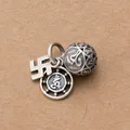 925 Sterling Silver Religious Matte Handcraft Charm Set Buddhism Decoration Ornament Pendants