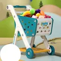 Big children's shopping carts toy baby supermarket trolley girl trolley 3-year-old fruit cut happy