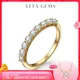 ATTAGEMS Luxury Round Cut 2.5mm Moissanite Ring for Women Solid 18K 14K 10K Yellow Gold Ring