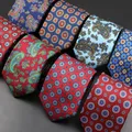 Novelty Bohemian Ties Men's Fashion Slik Polyester Neck Tie Skinny Blue Green Red Paisley Floral