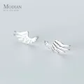 Modian 2021 New Spring Angel Wings Stud Earrings for Women Jewelry 100% Real 925 Sterling Silver