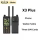 SERVO 3 SIM Cards Mobile Phone with Walkie Talkie 2.4inch Magic Voice FM Radio UHF Band 400 MH-470