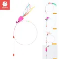 KIMPETS Cats Toy Retractable Teaser Funny Cat Stick Fishing Rod Interactive Kitten Stick Elastic