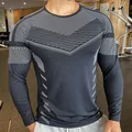 Camicia sportiva da uomo a compressione Fitness camicia da corsa a manica lunga da corsa di alta