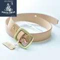 SauceZhan Brass Buckle Belt Genuine Leather Belt Mens Belts Luxury Waist Belts Belts for Jeans