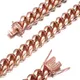 High Quality Width 10mm/14mm Stainless Steel Rose Gold Color Miami Cuban Chain Men Woman Curb Link