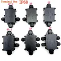 1pc Black Junction Box 2 3 4 5 Way Waterproof Electrical Junction Box For Outdoor Lighting Cable