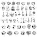 Silver Color Iron Tower Guitar Lion Crown Owl Boy Girl Beads Fit Pandora Charms Bracelet DIY Women