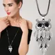 Ajojewel Retro Synthetic Opal Owl Pendant Necklaces Long Sweater Chain Jewelry For Women Party