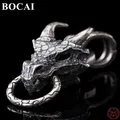 BOCAI S925 Sterling Silver Pendants for Women Men New Fashion Chinese Dragon Head Amulet Punk