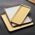 Stainless Steel Shallow Baking Pastry Tray Fruit Sancks Food Storage Plates Non-Stick Dishes Cake