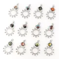 6pcs Multicolor Religious Catholic Orthodox Round Rings Duplex Enamel Alloy Rings rosaries Ring with