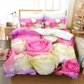 Luxury Rose Queen Bedding Set Duvet Cover Set Bedding Comforter Bedding Sets Bed Linen King Size