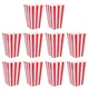 10pcs Popcorn Boxes Red White Striped Popcorn Bags Small Holders Movie Night Classic Cup Celebration