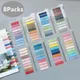 8Packs/Set Transparent Sticky Notes Self-Adhesive BookMarkers Annotation Reading Book Clear Tab