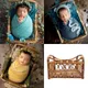 Newborn Photography Props Infant Woven Rattan Basket Vintage Baby Photo Shoot Furniture Posing