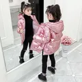 Winter Jacket For Girls Coat Teen Kids Parka Snowsuit Fashion Bright Waterproof Outerwear Children