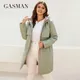 GASMAN New women's coat spring 2022 brand Mid-Length Fashion Women's jacket Contrasting trench