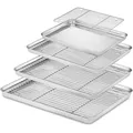 Rectangular Stainless Steel Grill Cookie Baking Pan With Removable Cooling Rack Kitchen Gadget