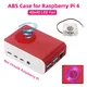 Raspberry Pi 4 ABS Case Red White Plastic Shell Support 40x40 Cooling Fan with Blue LED for Pi 4